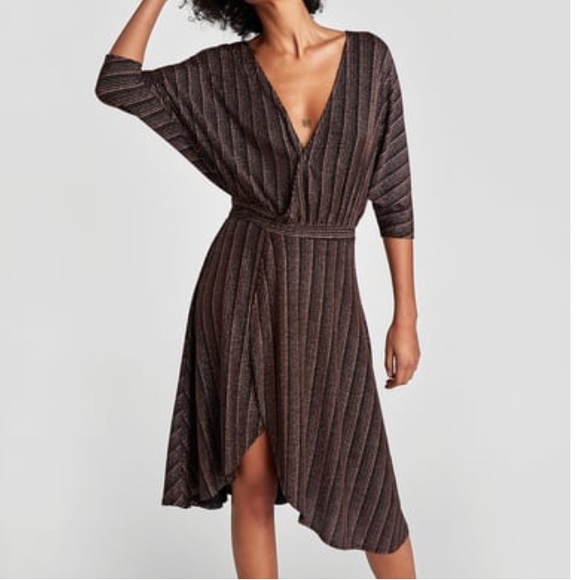 3 for $40! Zara Shimmery Crossover Dress - Picture 2 of 2